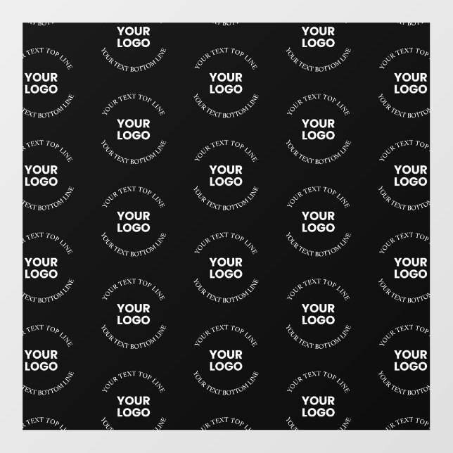 Easy to Replace Logo & Editable Text Pattern Floor Decals (Front)