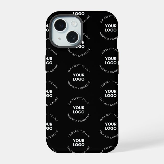 Easy to Replace Logo & Editable Text Pattern Iphone Case (Back)
