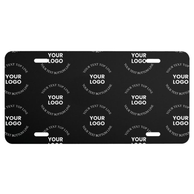 Easy to Replace Logo & Editable Text Pattern License Plate (Front)