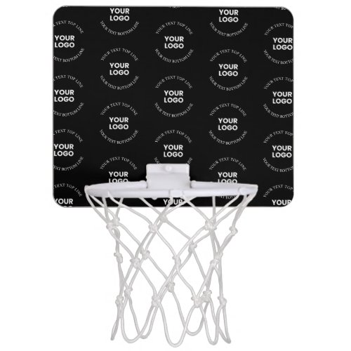 Easy to Replace Logo  Editable Text Pattern Mini Basketball Hoop