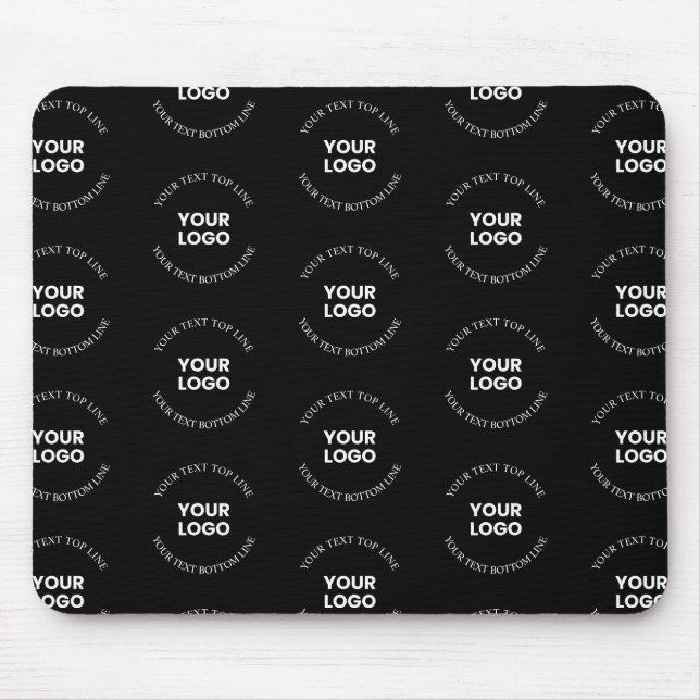 Easy to Replace Logo & Editable Text Pattern Mouse Pad (Front)
