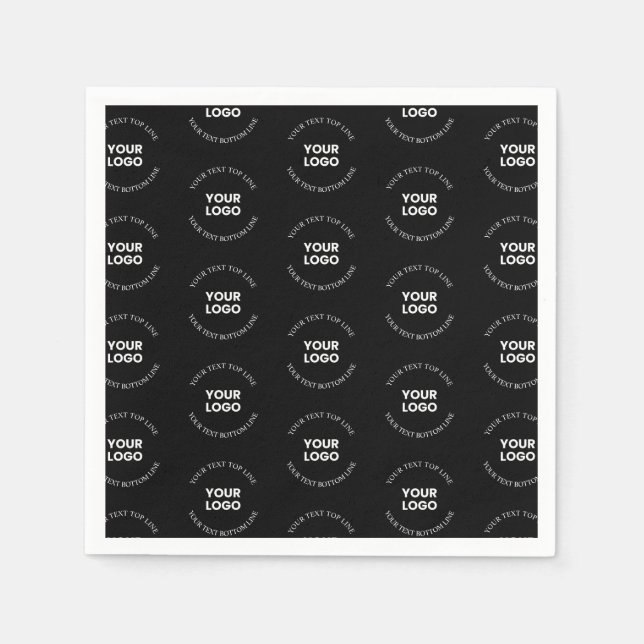 Easy to Replace Logo & Editable Text Pattern Napkins (Front)