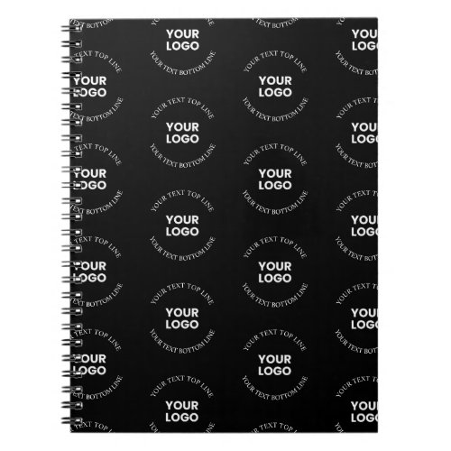 Easy to Replace Logo  Editable Text Pattern Notebook