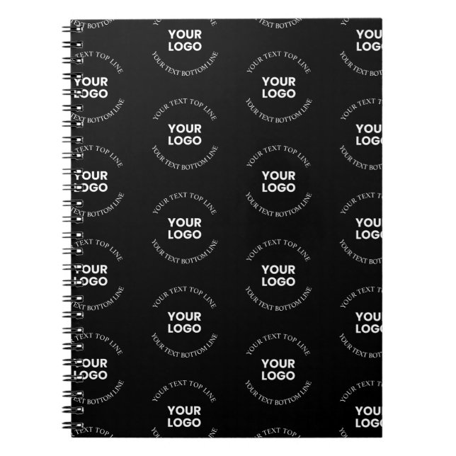 Easy to Replace Logo & Editable Text Pattern Notebook (Front)