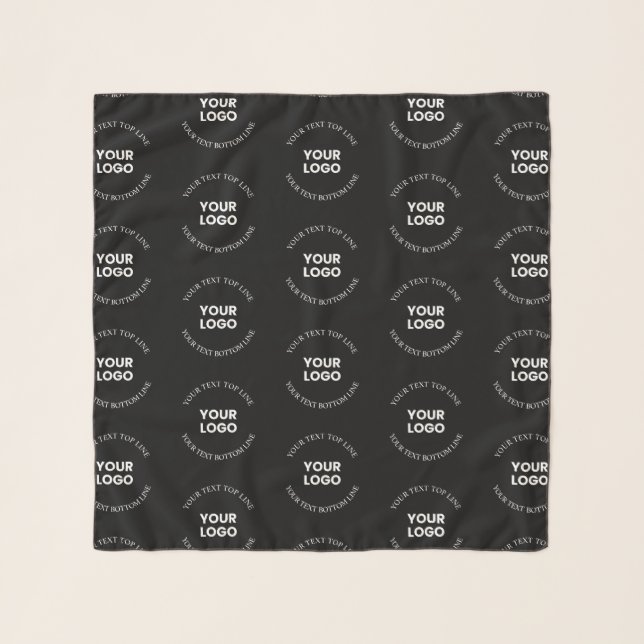 Easy to Replace Logo & Editable Text Pattern Scarf (Front)