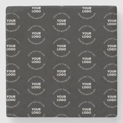 Easy to Replace Logo  Editable Text Pattern Stone Coaster