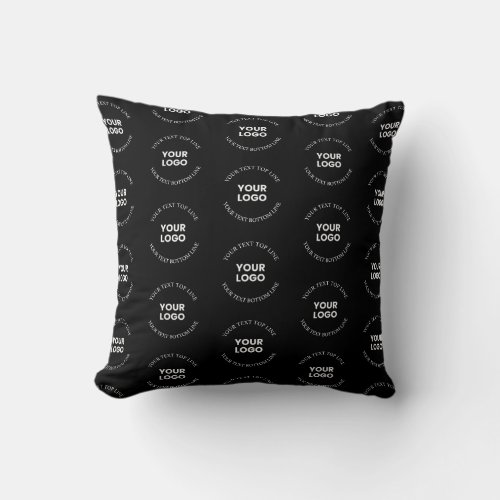 Easy to Replace Logo  Editable Text Pattern Throw Pillow