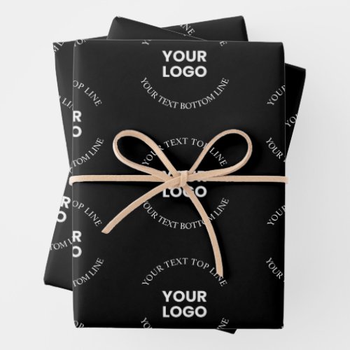 Easy to Replace Logo  Editable Text Pattern Wrapping Paper Sheets