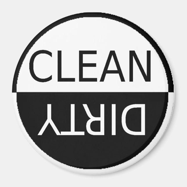 Easy To See CLEAN DIRTY Dishwasher Magnet (Front)
