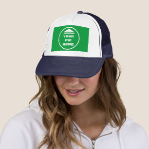 EASY! Trucker Hat - White and Navy Blue -Customize