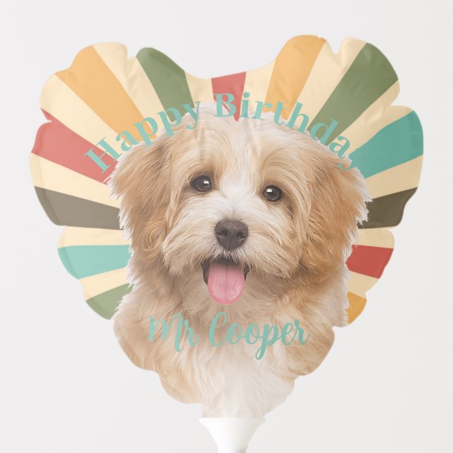 Easy Upload Photo Custom Pet Dog Happy Birthday Balloon (Front)