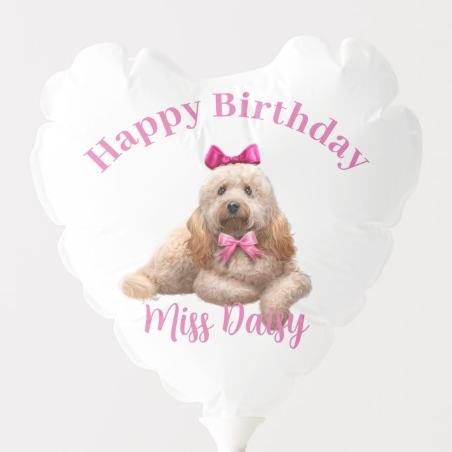 Easy Upload Photo Custom Pet Dog Happy Birthday Balloon (Front)