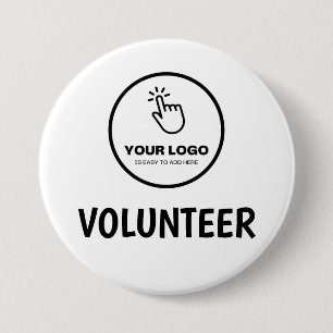 Easy Upload Your Logo Custom Company Volunteer Button