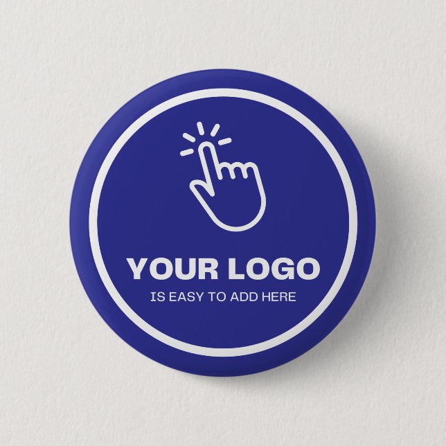 Easy Upload Your Logo Custom Low Minimums Blue Button (Front)