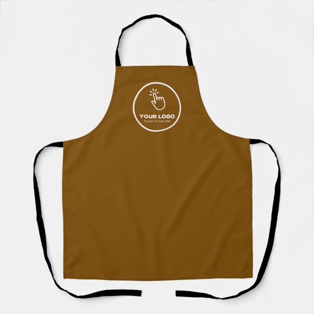 Easy Upload Your Logo Custom Low Minimums Brown Apron (Front)