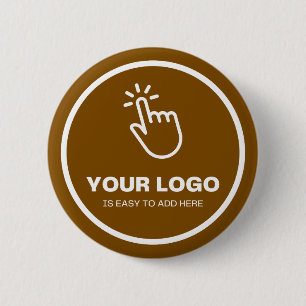 Easy Upload Your Logo Custom Low Minimums Brown Button