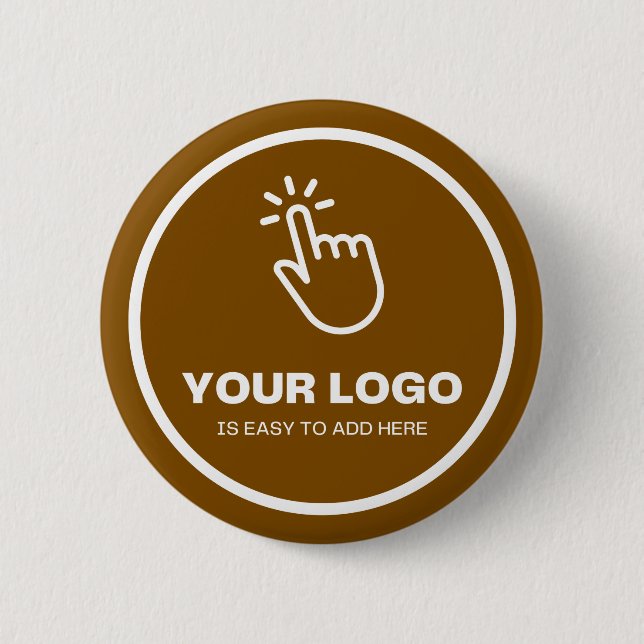 Easy Upload Your Logo Custom Low Minimums Brown Button (Front)