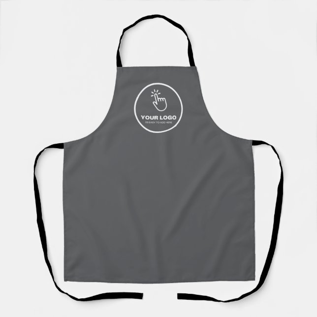 Easy Upload Your Logo Custom Low Minimums Gray Apron (Front)
