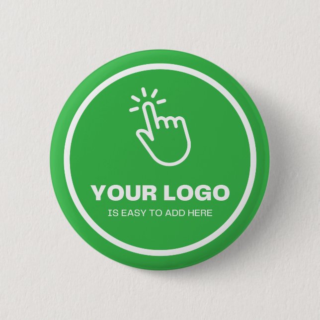 Easy Upload Your Logo Custom Low Minimums Green Button (Front)