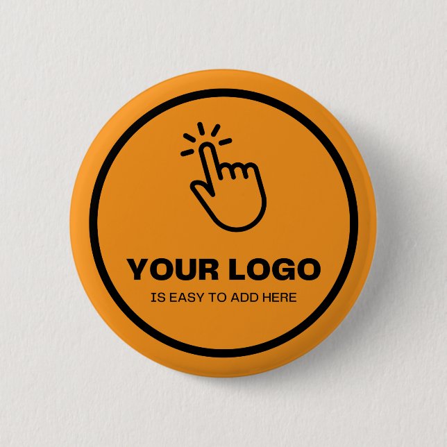 Easy Upload Your Logo Custom Low Minimums Orange Button (Front)