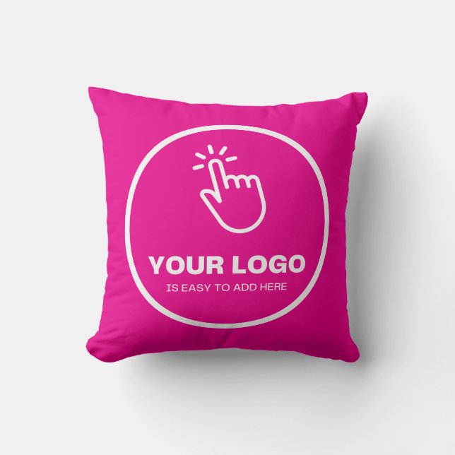Easy Upload Your Logo Custom Low Minimums Pink Throw Pillow (Front)