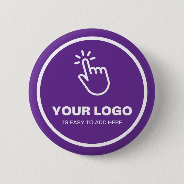 Easy Upload Your Logo Custom Low Minimums Purple Button (Front)
