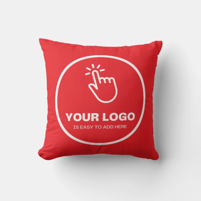 Easy Upload Your Logo Custom Low Minimums Red Throw Pillow (Front)