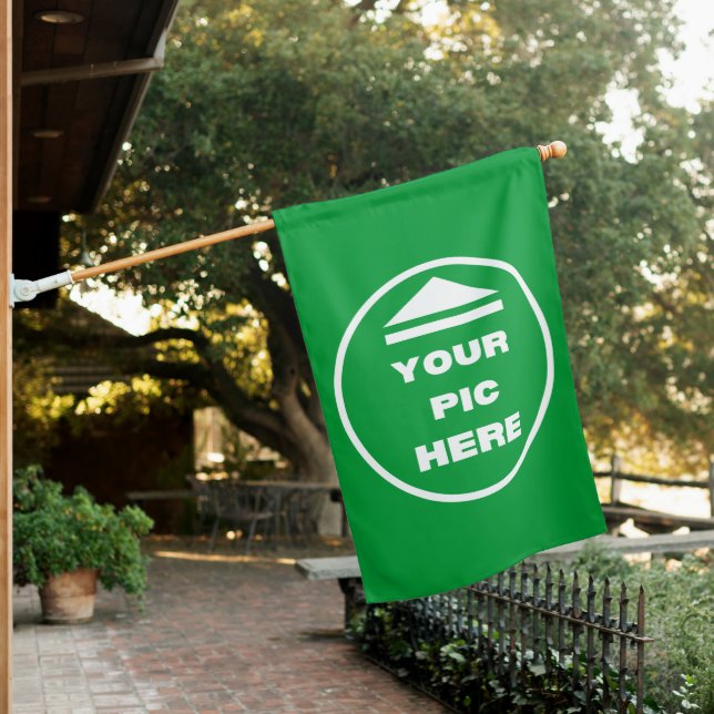 EASY! Weatherproof House Flag - Custom (In SItu)