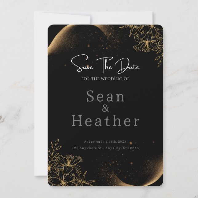 EASY! Wedding Invitation - Add Your Details Dark (Front)