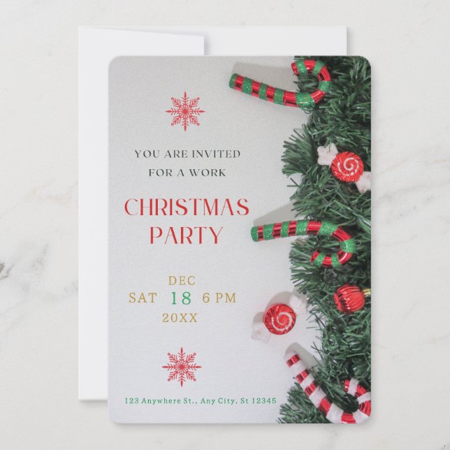 EASY! Work Christmas Party Invitation -Add Details (Front)