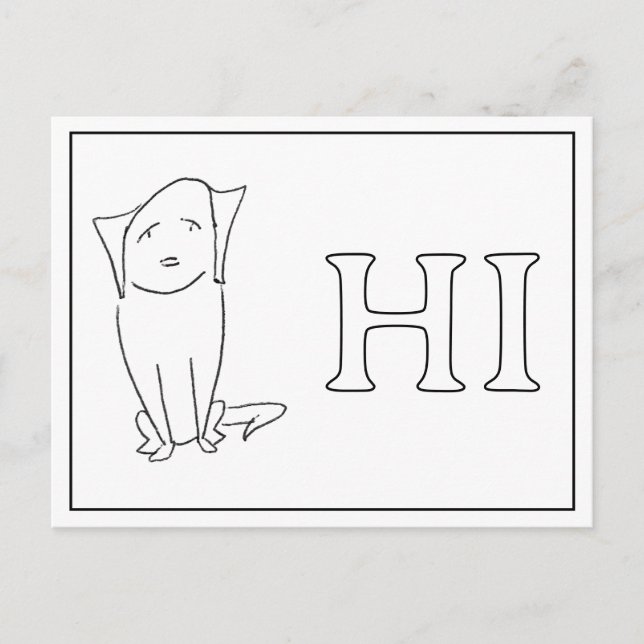 Easygoing Dog Cartoon Saying Hi Postcard (Front)