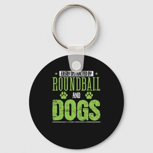 Easyily Distracted by Roundball and Dogs Keychain