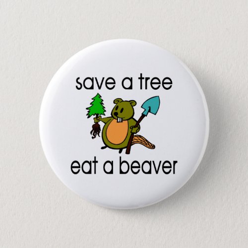 Eat A Beaver Pinback Button