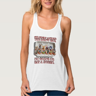"Eat a Dozen Animals" Women's White Tank Top