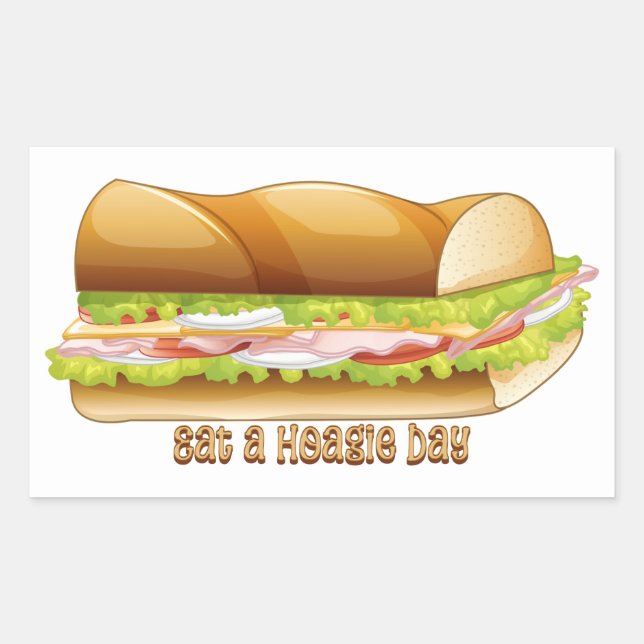 Eat a Hoagie Day, submarine sandwich Rectangular Sticker (Front)