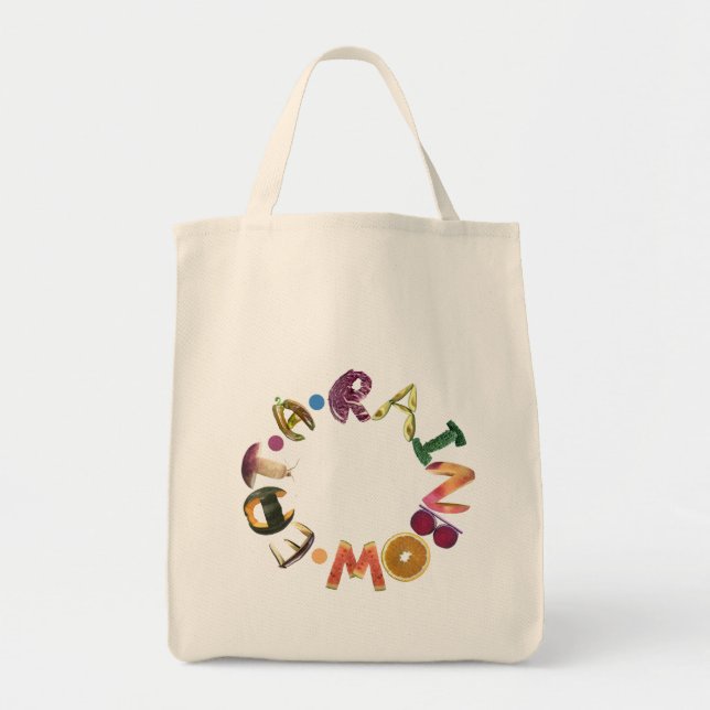 Eat a rainbow! Fruits and veggies - Whole Foods  Tote Bag (Front)