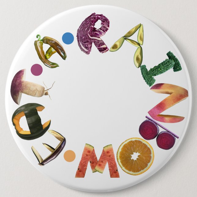Eat a Rainbow - Healthy fruits and veggies  Button (Front)