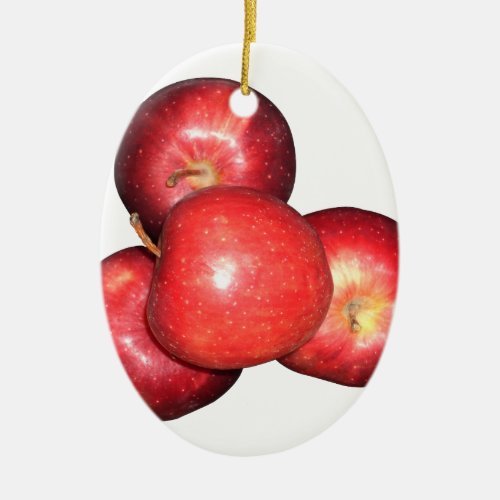 Eat an apple and go to bed ceramic ornament