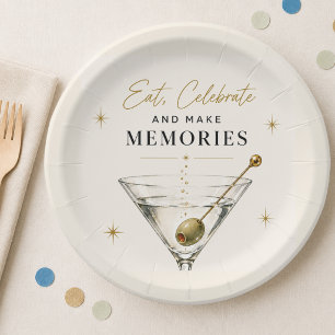 Eat and Celebrate Martini Party Paper Plates