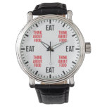 Eat And Think About Food - Funny Novelty Watch at Zazzle