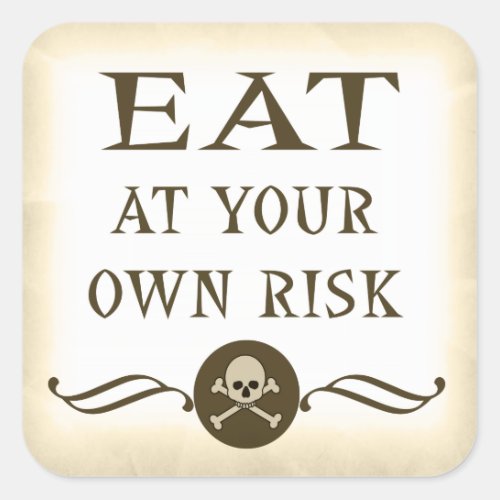 Eat At Your Own Risk Halloween Warning Labels