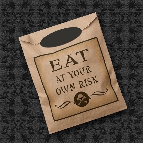 Eat At Your Own Risk Trick Or Treat Halloween Favor Bag