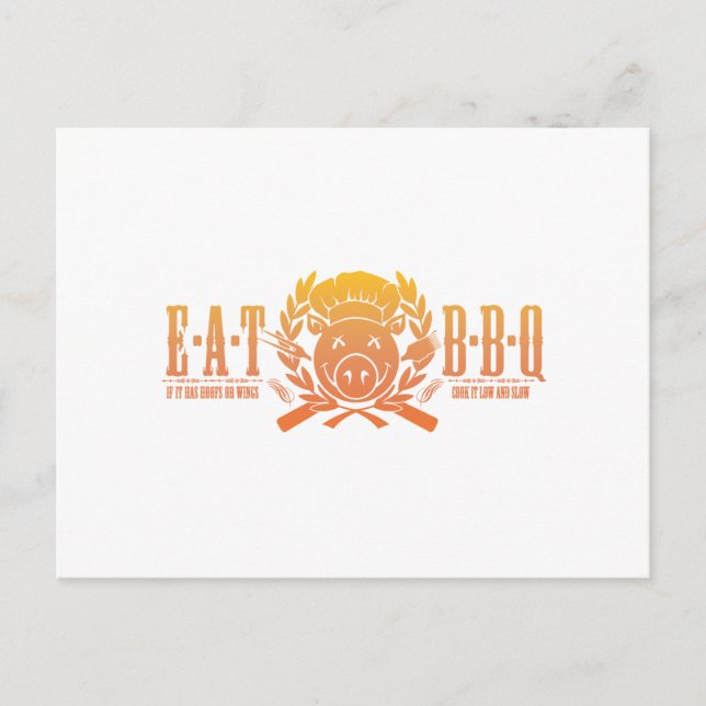 Eat BBQ Fade Postcard (Front)