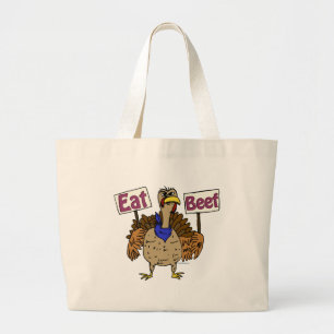 Eat Beef - Talking Turkey Large Tote Bag