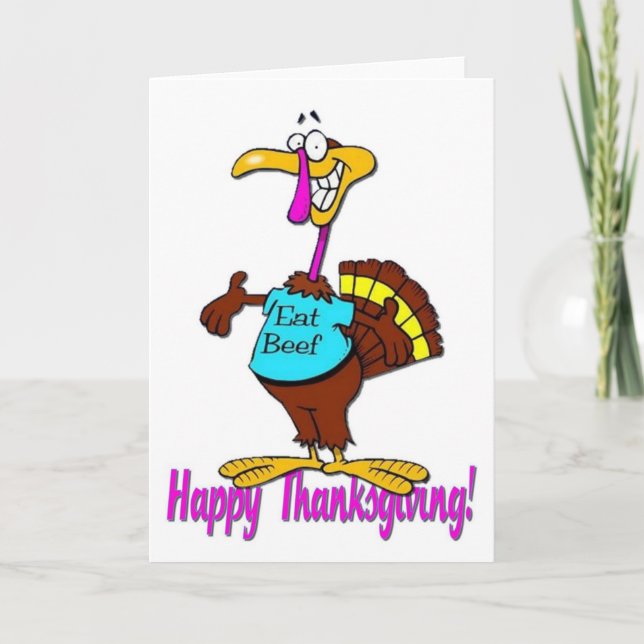 Eat Beef Thanksgiving Card (Front)