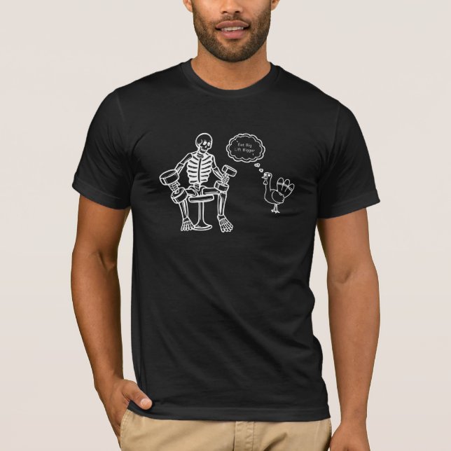 Eat Big, Lift Bigger Turkey Day Fitness  T-Shirt (Front)