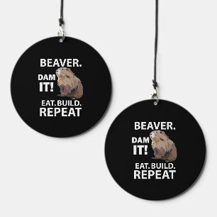 Eat Build Repeat Funny Beaver Animal Wind Chime