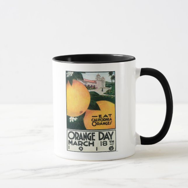 Eat CA Oranges on Orange Day Mug (Right)
