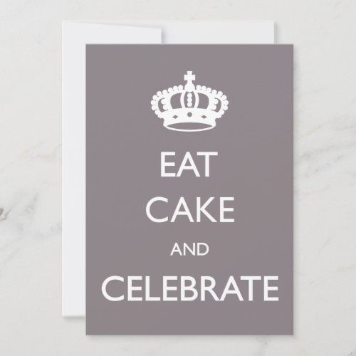 Eat Cake and Celebrate Birthday Invite- silver