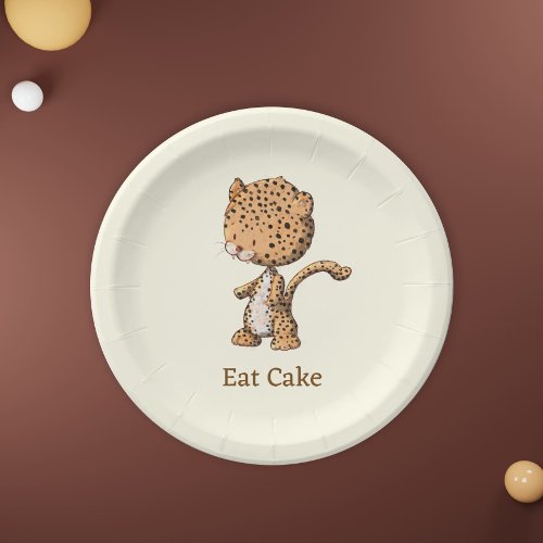 Eat Cake Baby Leopard Safari Party  Paper Plates